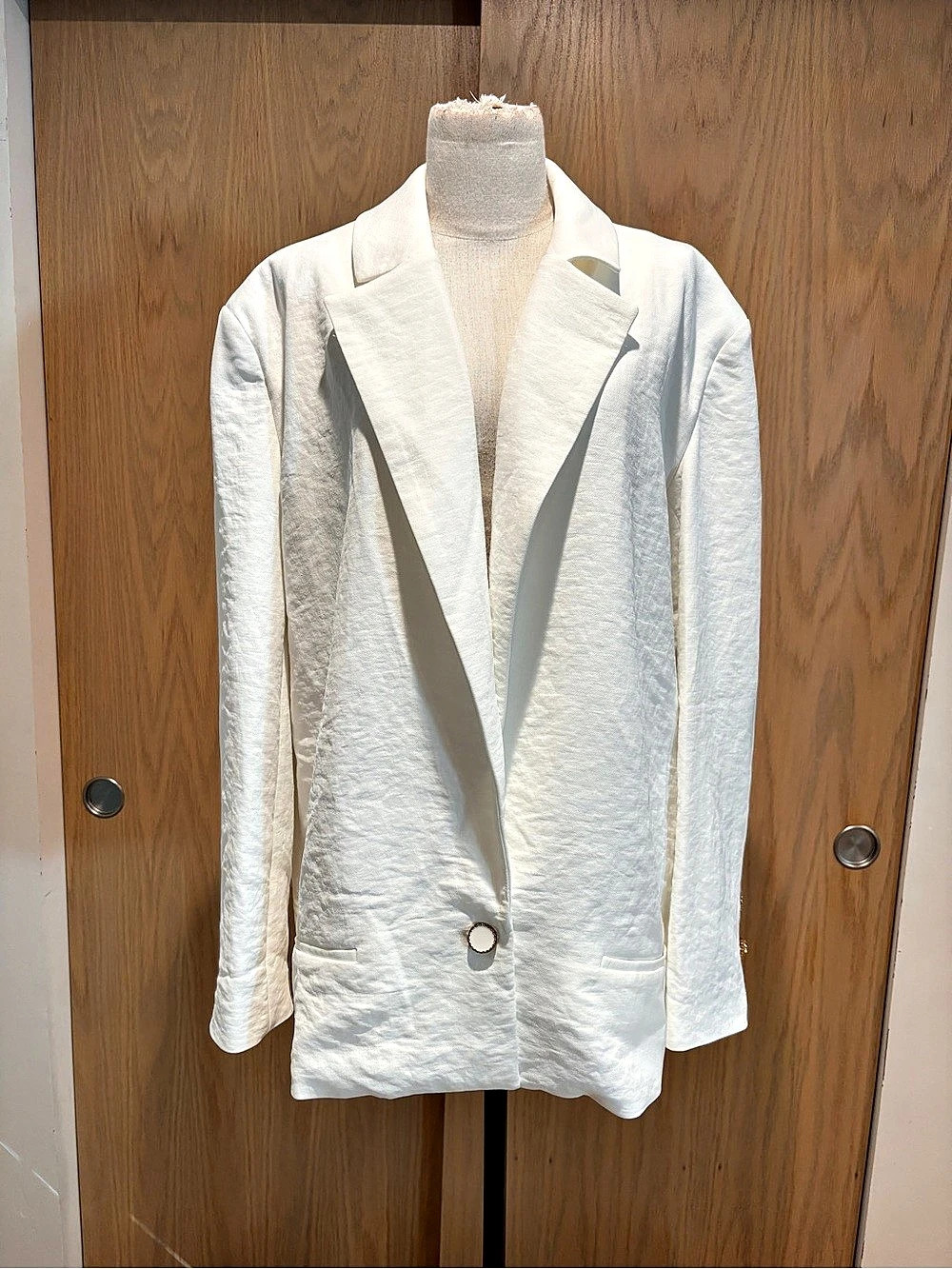 NWT For Love & Lemons Textured Oversized Blazer in Cream Sz Small